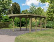 Einzelcarport Classic Variante A mit 2 PVC-Dach, Farbe: Natur KDI, Grundfläche 14,1 m²