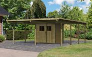 Doppelcarport Eco 2 mit PVC-Dach Variante A SET AKTION 2 inkl. integriertem kleinen Abstellraum, Grundfläche: 28,4 m²