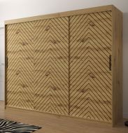 Moderner Kleiderschrank Mulhacen 67, Farbe: Eiche Artisan / Schwarz matt - Abmessungen: 200 x 250 x 62 cm (H x B x T), mit 10 Fächern und zwei Kleiderstangen