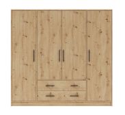 Moderner Kleiderschrank Hannut 18, Farbe: Eiche Artisan - Abmessungen: 190 x 200 x 56 cm (H x B x T)