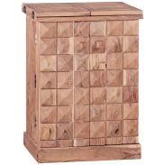 Einzigartiger Barschrank aus Akazie Massivholz, Farbe: Akazie - Abmessungen: 91 x 64 x 50 cm (H x B x T), mit ausergewöhnlichem Kachelmuster