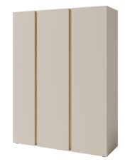 Moderner Kleiderschrank Fricourt 01, Beige / Eiche hell, 195 x 145 x 50 cm, mit 9 Fächern und 2 Kleiderstangen, ABS-Kanten, robust und langlebig