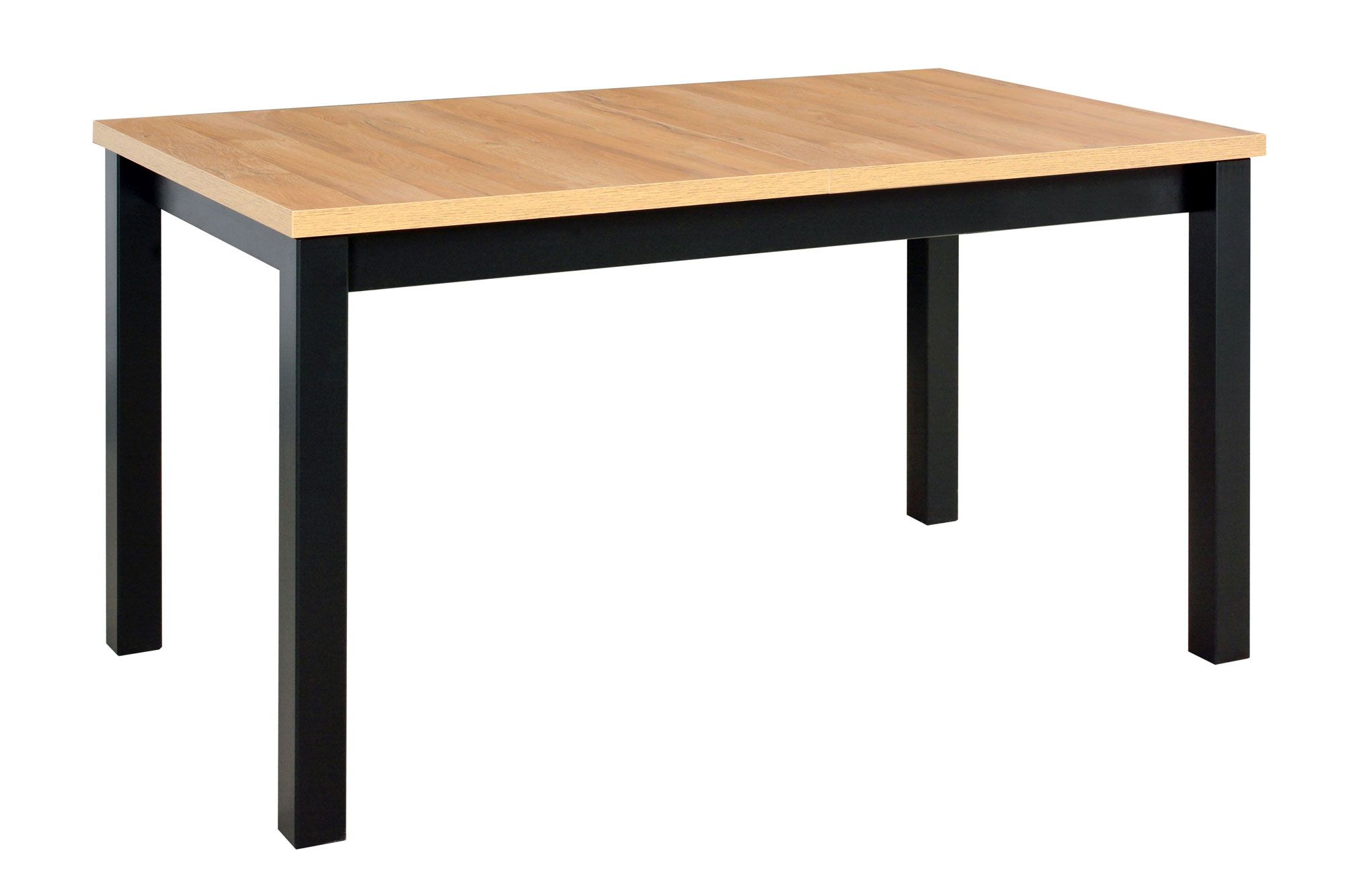 Esszimmertisch SMEITA in Schwarz/Eiche, Abmessung 80 x 140/180 (B x T), Tischplattenhöhe von 32 mm, robuste Holzfüße, Oberfläche laminiert