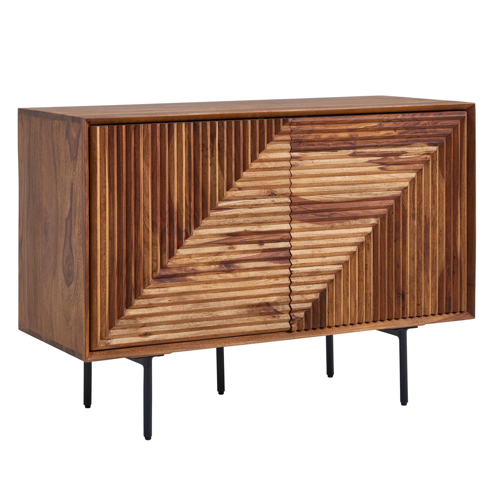 Kommode / Sideboard, Farbe: Sheesham, teilmassiv - Abmessungen: 71 x 100 x 40 cm (H x B x T)