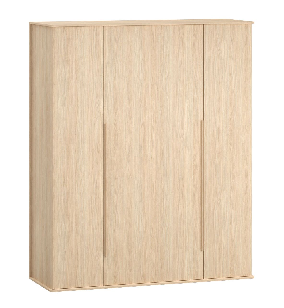 Falttür / Kleiderschrank mit zwei Türen Aegir 02, Farbe: Eiche, Maße: 225 x 188 x 60 cm, mit drei Schubladen und neuen Fächern, integrierte LED-Beleuchtung