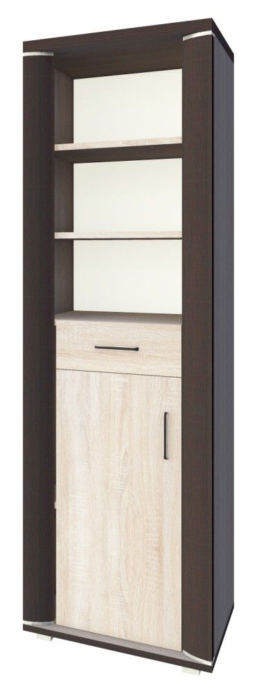 Schrank Aitape 26, Farbe: Sonoma Eiche dunkel / Sonoma Eiche hell - Abmessungen: 188 x 60 x 40 cm (H x B x T)