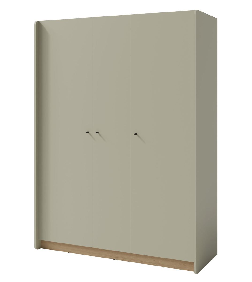 Moderner Kleiderschrank Sampont 01, Mintgrün / Eiche dunkel, 195 x 145 x 52 cm, mit 12 Fächern und 1 Kleiderstange, ABS-Kanten, robust und langlebig