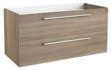 Waschtischunterschrank Rajkot 24 mit Siphonausschnitt, Farbe: Eiche – 50 x 99 x 45 cm (H x B x T)