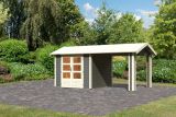 Gartenhaus SET terragrau mit Dachausbauelement, Grundfläche: 5,5m²