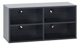 Jugendzimmer - TV-Unterschrank Marincho 55, Farbe: Schwarz - Abmessungen: 53 x 106 x 42 cm (H x B x T)