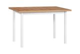 Esstisch RUTA in Weiß/Eiche, Abmessung 70 x 120 cm (B x T), Tischplattenhöhe von 32 mm, Modernes und einfaches Design, Holzfüße, kratzfestes Laminat