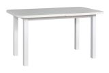 Weißer Esszimmertisch TAISIA, Abmessung 80 x 140/180 cm (B x T), Tischplatte aus kratzfestem Laminat, stabile Holzfüße, Platz für bis zu 8 Personen