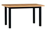 Esstisch TAISIA in Schwarz/Eiche, Abmessung 80 x 140/180 cm (B x T), Tischplatte laminiert, Holzfüße, leicht kombinierbar, Tischplattenhöhe von 32 mm