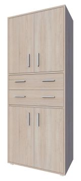 Schrank Garut 32, Farbe: Sonoma Eiche - Abmessungen: 194 x 80 x 40 cm (H x B x T)