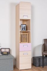 Jugendzimmer - Schrank Dennis 03, Farbe: Esche Lila - Abmessungen: 188 x 35 x 40 cm (H x B x T)