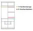 Drehtürenschrank / Kleiderschrank "Postira" 36, Farbe: Walnuss / Schwarz, teilmassiv - Abmessungen: 210 x 102 x 62 cm (H x B x T)