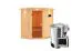 Sauna "Kjell" SET mit Kranz - Farbe: Natur, Ofen BIO 3,6 kW - 184 x 165 x 202 cm (B x T x H)