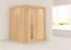 Sauna "Joran" mit Energiespartür und Kranz - Farbe: Natur - 165 x 165 x 202 cm (B x T x H)