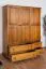 Kleiderschrank Kiefer Vollholz massiv Eichefarben Rustikal Junco 03 - Abmessungen: 195 x 154 x 60 cm (H x B x T)