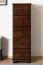 Stabile Kommode aus Kiefer massiv Vollholz Walnussfarben Junco 142, modernes und einfaches Design, 123 x 40 x 42 cm, mit fünf Schubladen