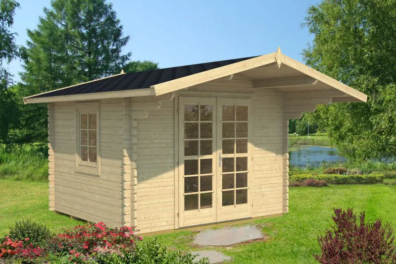 Gartenhaus Steinfalk inkl. Fußboden - 40 mm Blockbohlenhaus, Grundfläche: 9 m², Satteldach