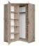 Eckkleiderschrank / Kleiderschrank Tripoli 03, Farbe: Eiche- Abmessungen: 198 x 117 x 117 cm (H x B x T)