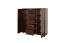 Kommode in Walnussfarben Kiefer massiv Vollholz Junco 158, mit 8 Fächer und 5 Schubladen, 123 x 121 x 42 cm, mit viel Stauraum